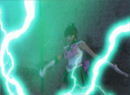 Sailor Jupiter with her spear weapon in the live-action Pretty Guardian Sailor Moon (PGSM) TV series' Final Act episode.