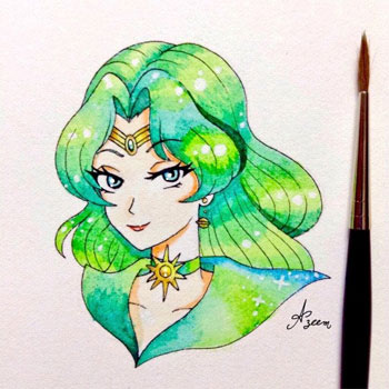 sailor neptune fan art by azeem inshan