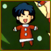 Sailor Moon Christmas icon featuring Sailor Mercury.