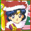 Sailor Moon Christmas icon featuring Sailor Mercury.