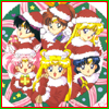 Sailor Moon Christmas icon featuring the Inner Sailor Scouts.